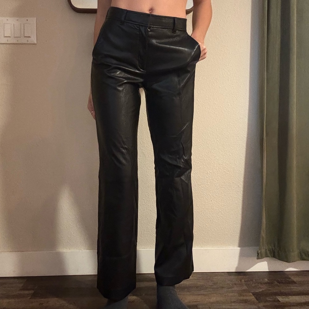 Aritzia Babaton Black Leather Pants